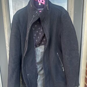 John Varvatos Black Military Jacket